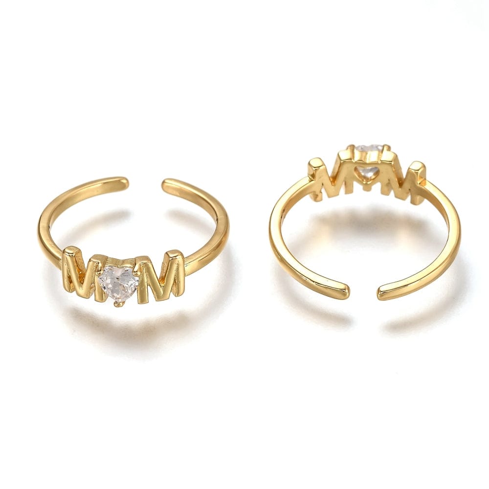 Justerbar Mom Ring Med Klare Zirkonia Sten - Uniq Perler - 36795335