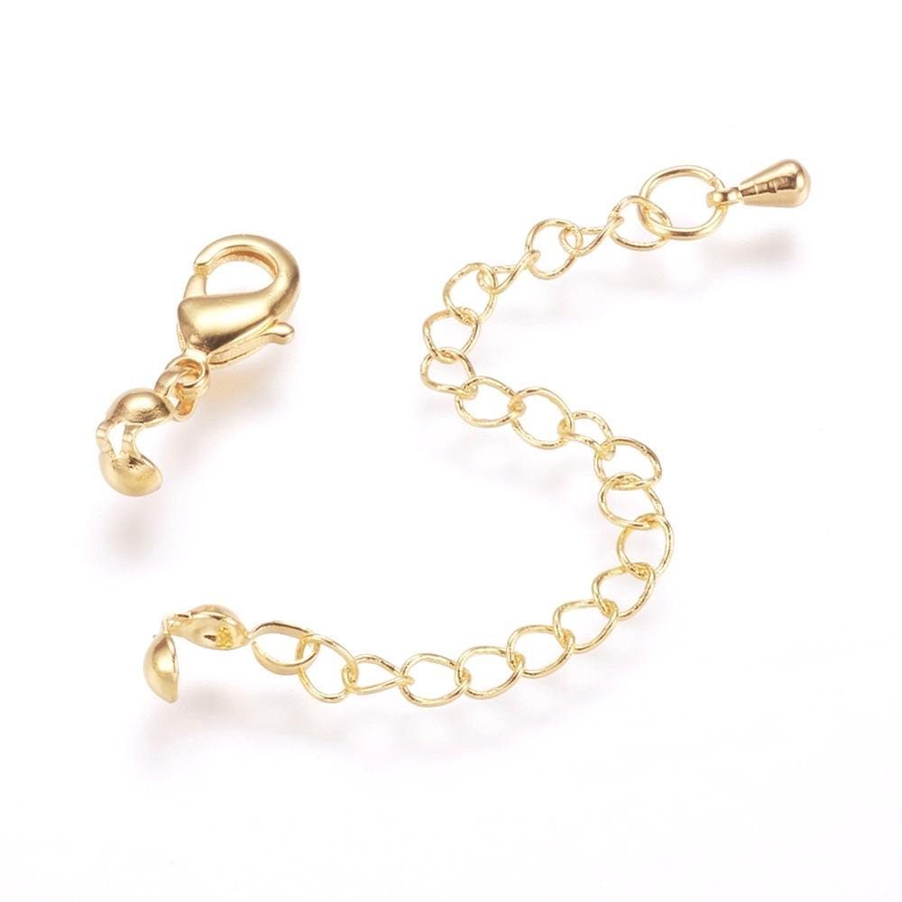 Kæde Med Lås Og Låsehoved, 24K Langtidsholdbar Forgyldning, (1 Sæt) - Uniq Perler - 0000004333