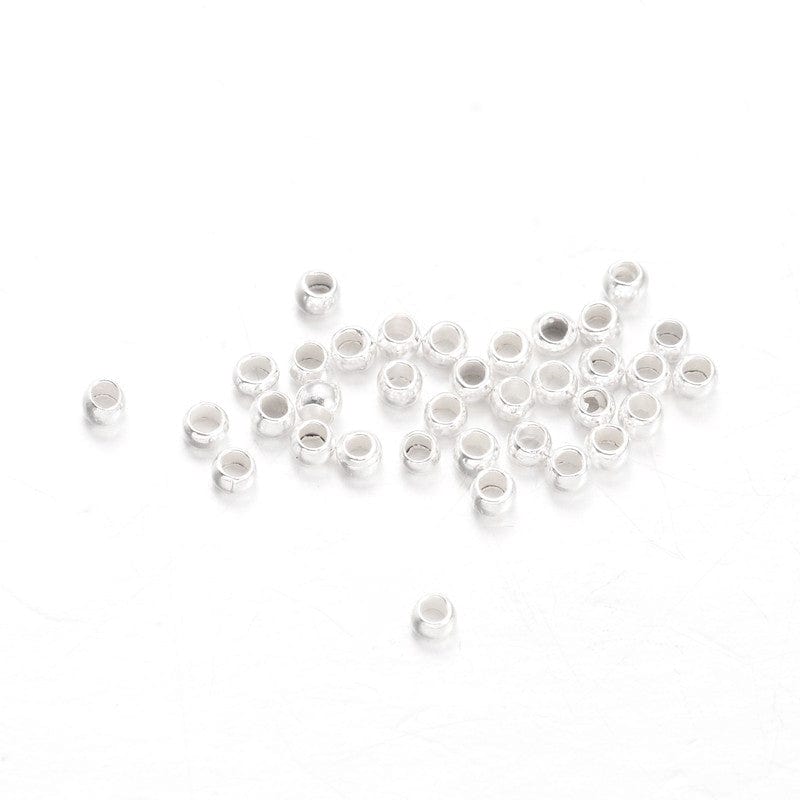 Klemmeperler - Forsølvet (1,5mm, 100 Stk) - Uniq Perler - 177849