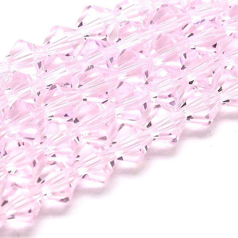 Krystal Perler, Austrian Crystal, Pink, Bicones, (3x3 - 3,5mm) - Uniq Perler - 0000010419