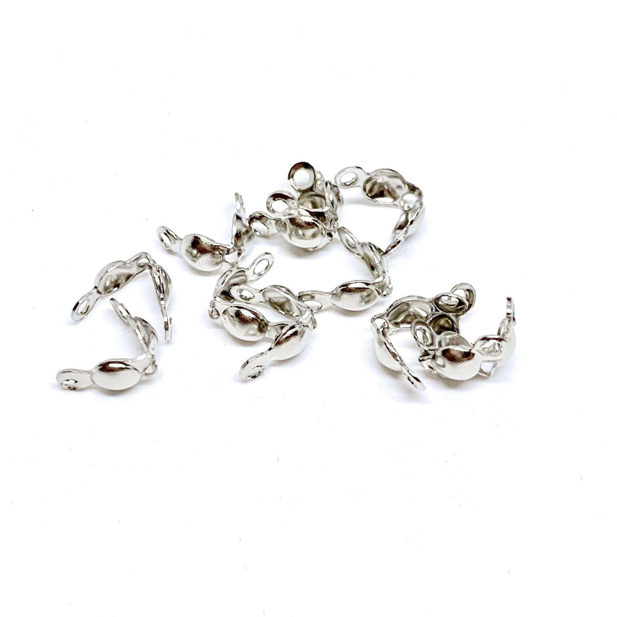 Låsehoveder – Forsølvet Messing (7x4mm) 20 stk - Uniq Perler - 663843