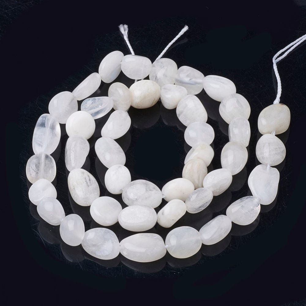 Moonstone – White, Nuggets (5 - 12mm) - Uniq Perler - 13794