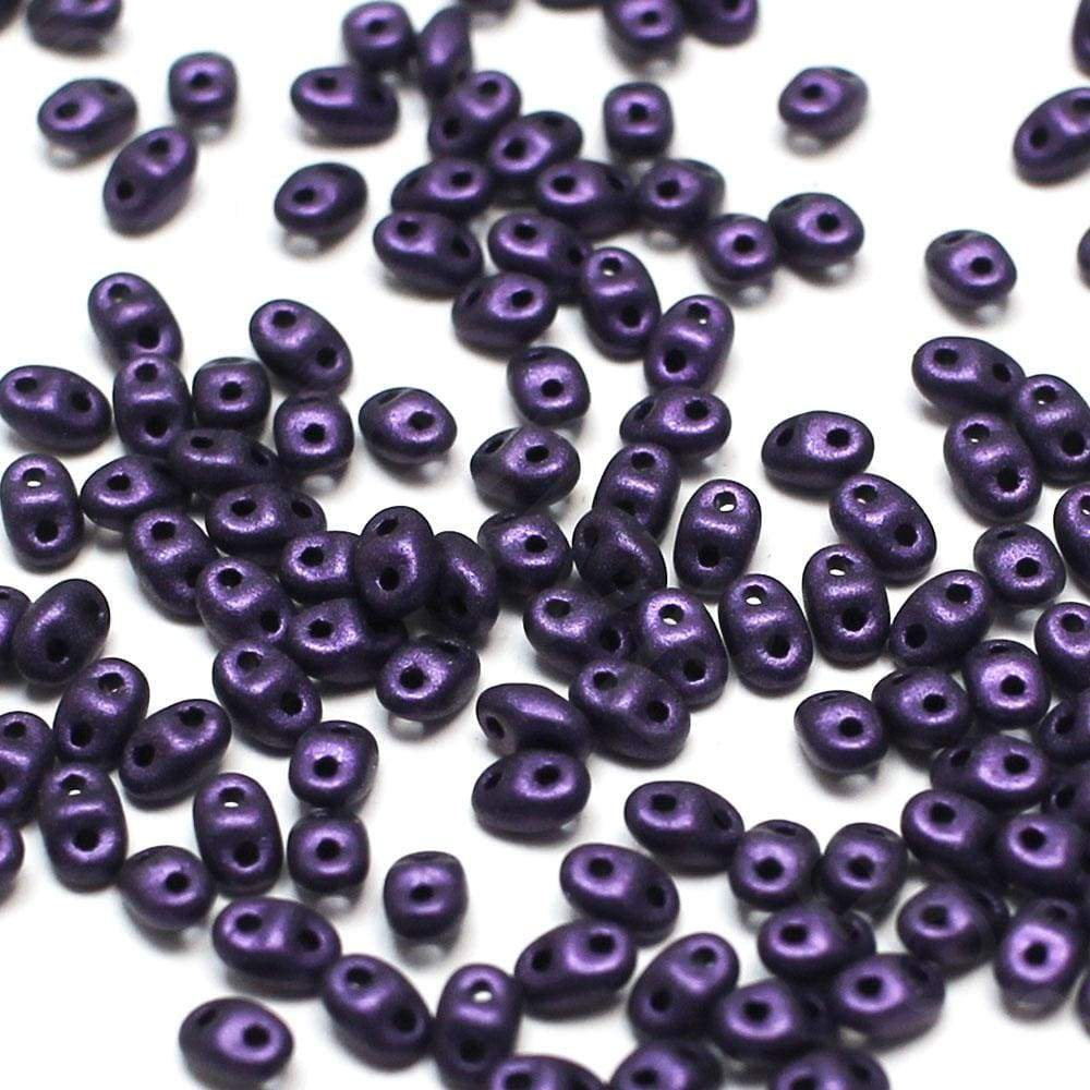 Matubo Mini Duo, Metallic Suede Purple, 2x4mm, 8gr - Uniq Perler - 470167