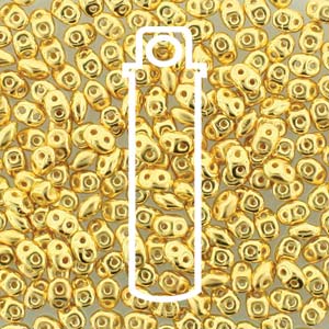 Matubo Super Duo, 24 Karat Gold, 2,5x5mm, 22,5gr - Uniq Perler - 0790524604432