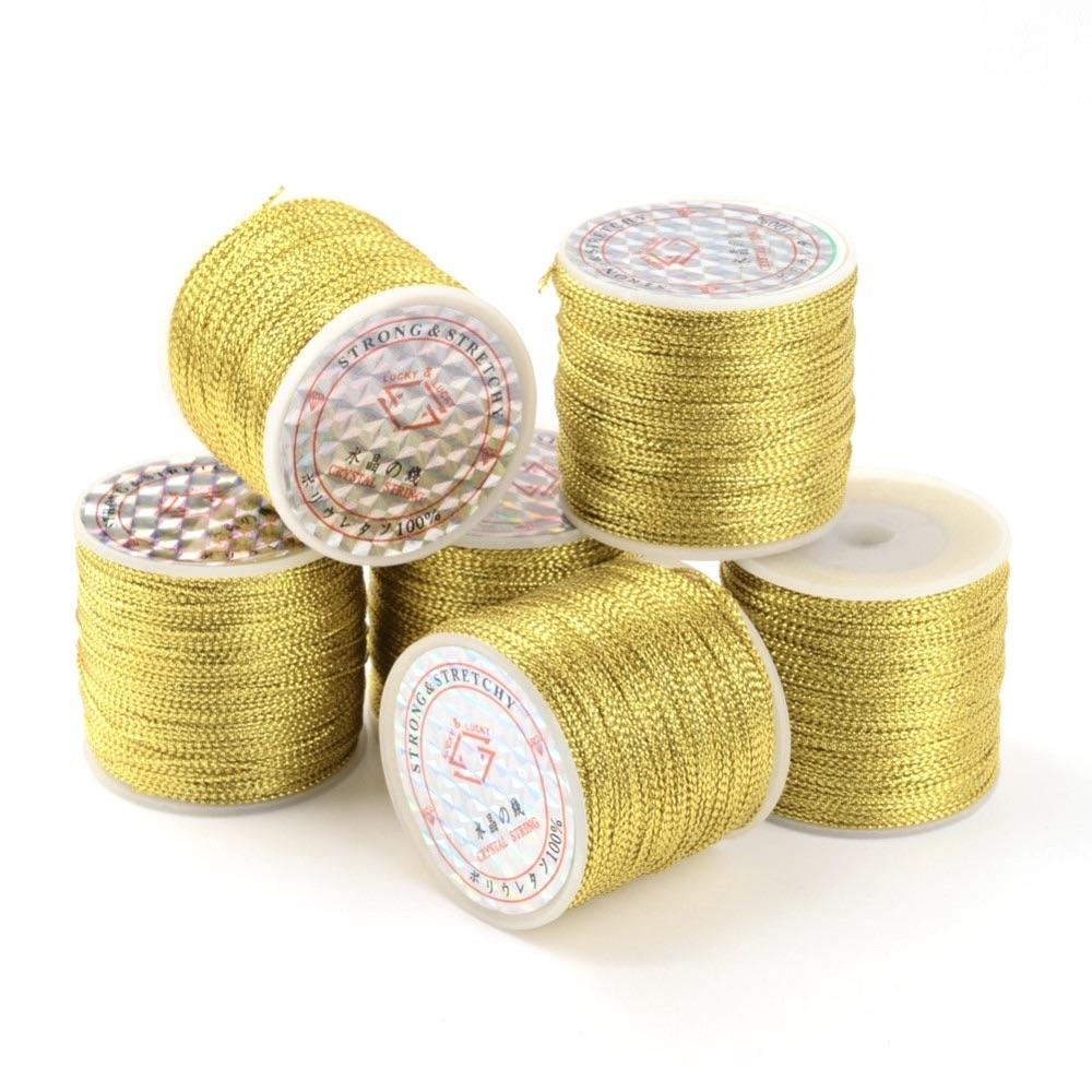 Metallisk Guld Tråd - Viskose, 100m - Uniq Perler - 0000001365