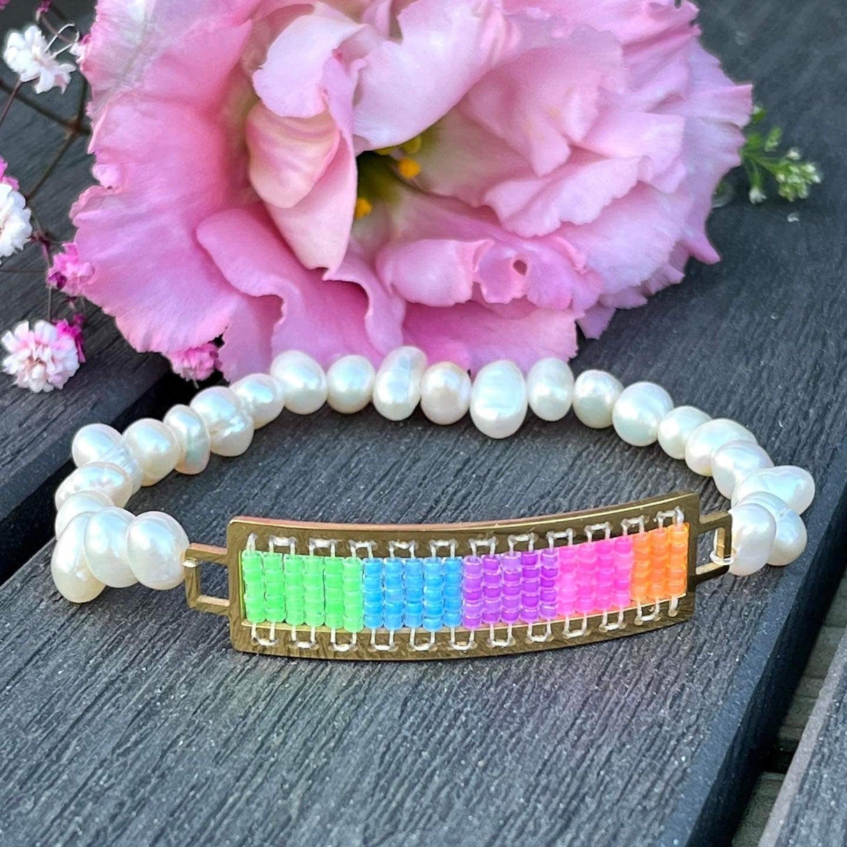 Miyuki Mellemled, Forgyldt Stål, 47x13mm - Uniq Perler - 0000005696