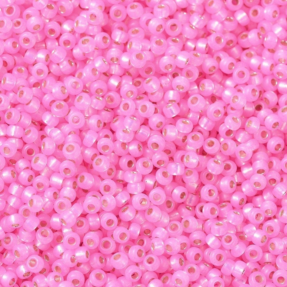 Miyuki Rocailles Perler, RR 575, Dyed Carnation Silverlined Alabaster, 11/0 - Uniq Perler - 0000008210