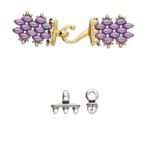 Miyuki Super Duo Mellemled Og Lås – Antik Forsølvet (1 Sæt) - Uniq Perler - 668884397, 5689