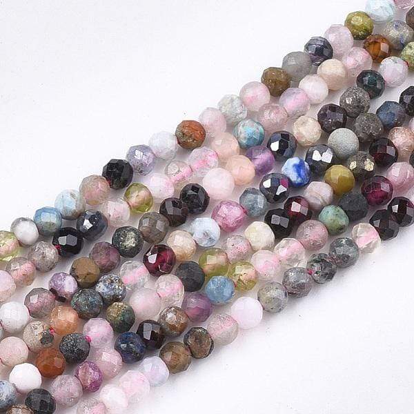 Naturstens Mix – Facetteret, Farve Mix (3x2mm) - Uniq Perler - 421545