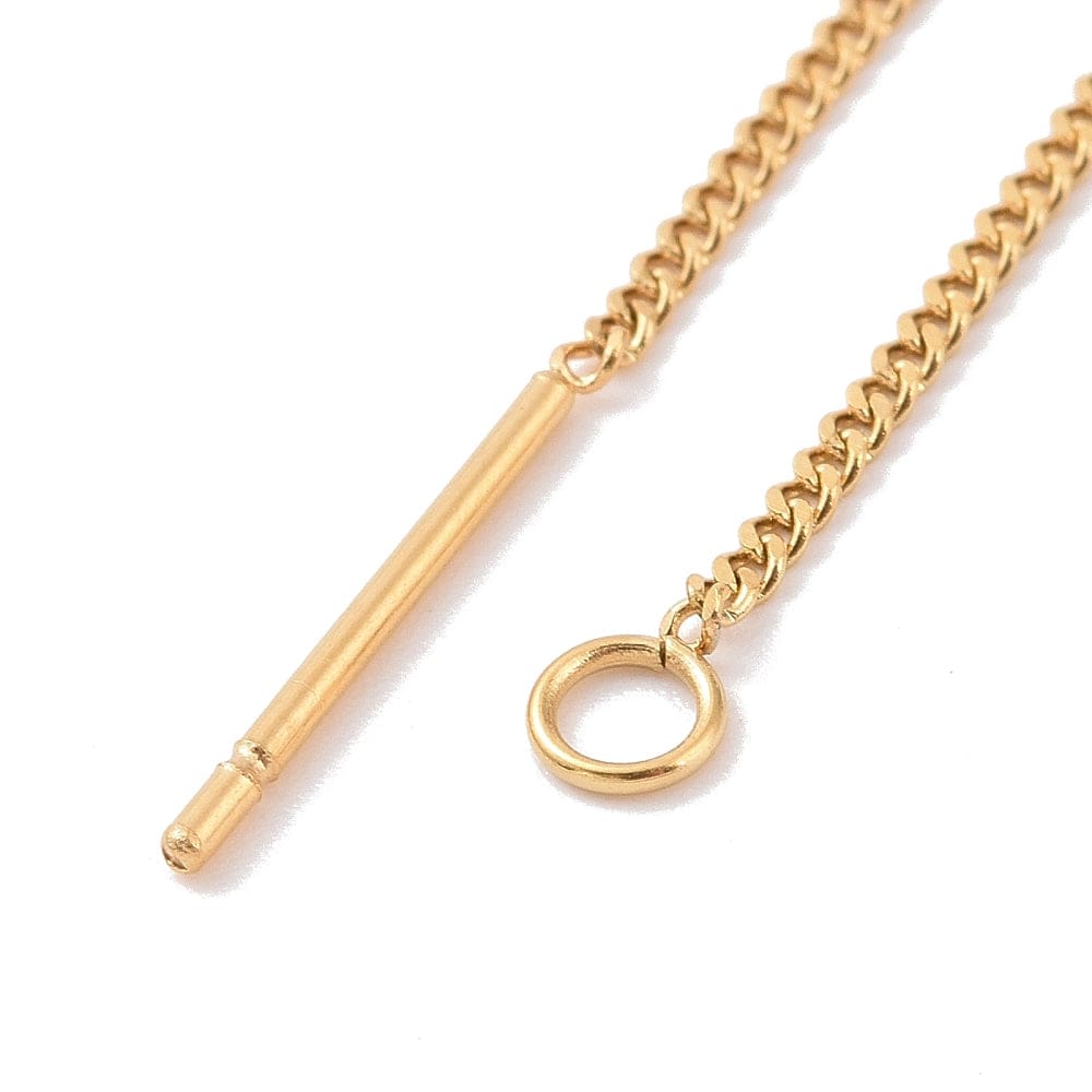 Ørekæder Med Øje – Forgyldt Stål (109mm), 25 Par - Uniq Perler - 263725