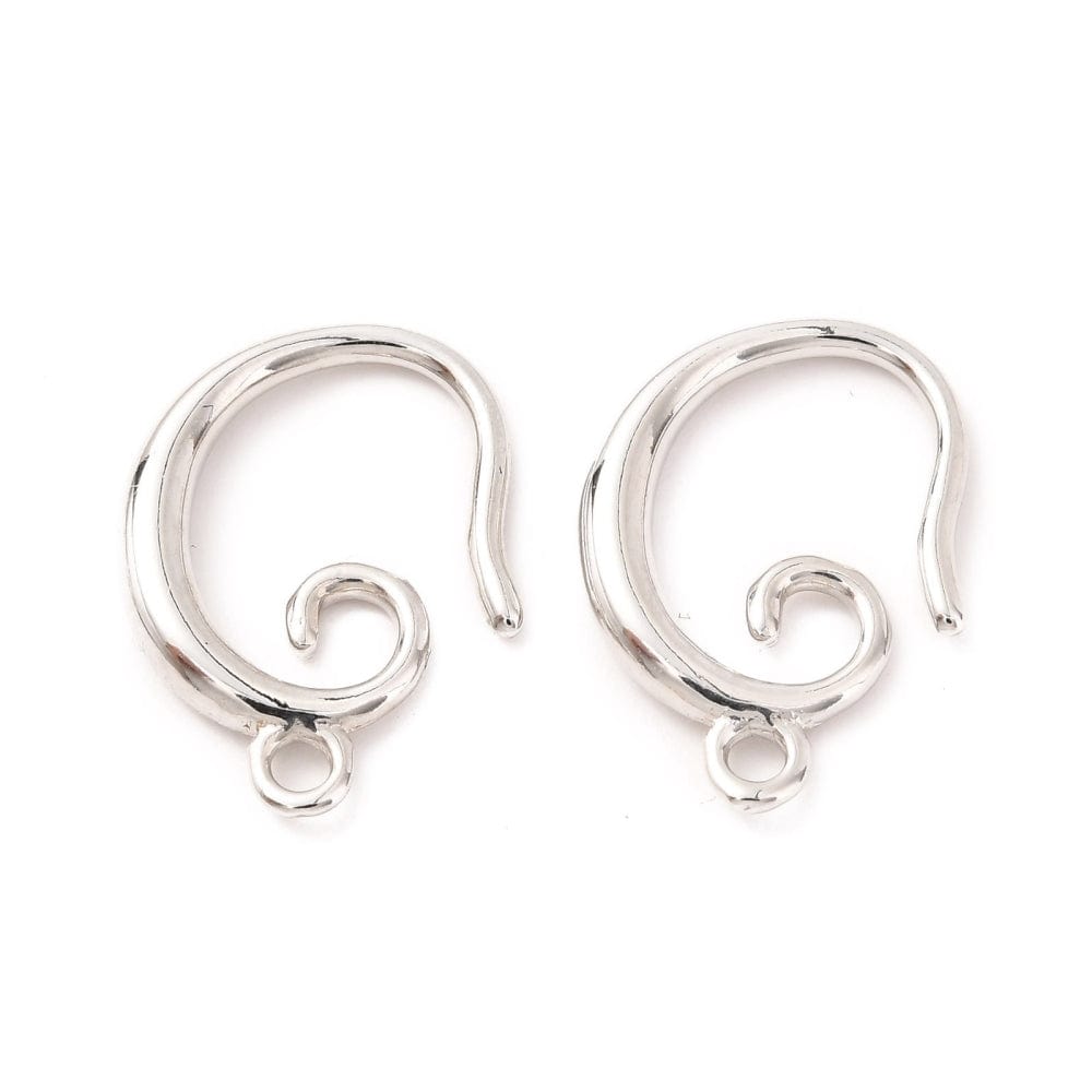 Ørekroge Med Loop Og Øje, Platinium Farvet, 15x10mm - Uniq Perler - 847456