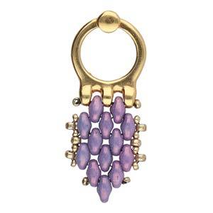 Ørerings Base Til Super Duo Perler, 24K Forgyldt, 7,9x10,3mm - Uniq Perler - 0000005139, 790524640737