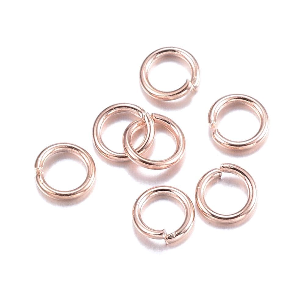 Øsken/O - Ringe – Åben, Rosa Guld Stål (4,5x0,7mm), 20 stk - Uniq Perler - 0000004702