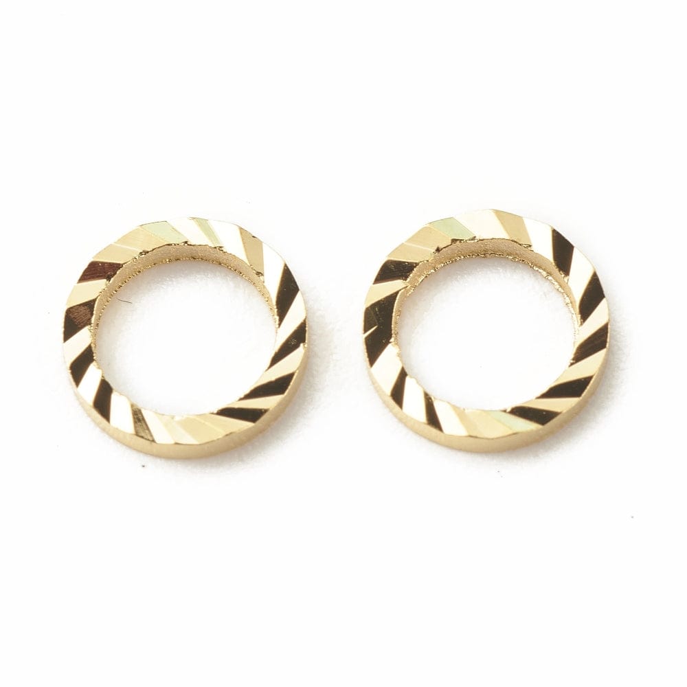 Øsken/O - Ringe Med Mønster – Lukket, 24K Forgyldt (6x1mm), 20 stk - Uniq Perler - 0000014072