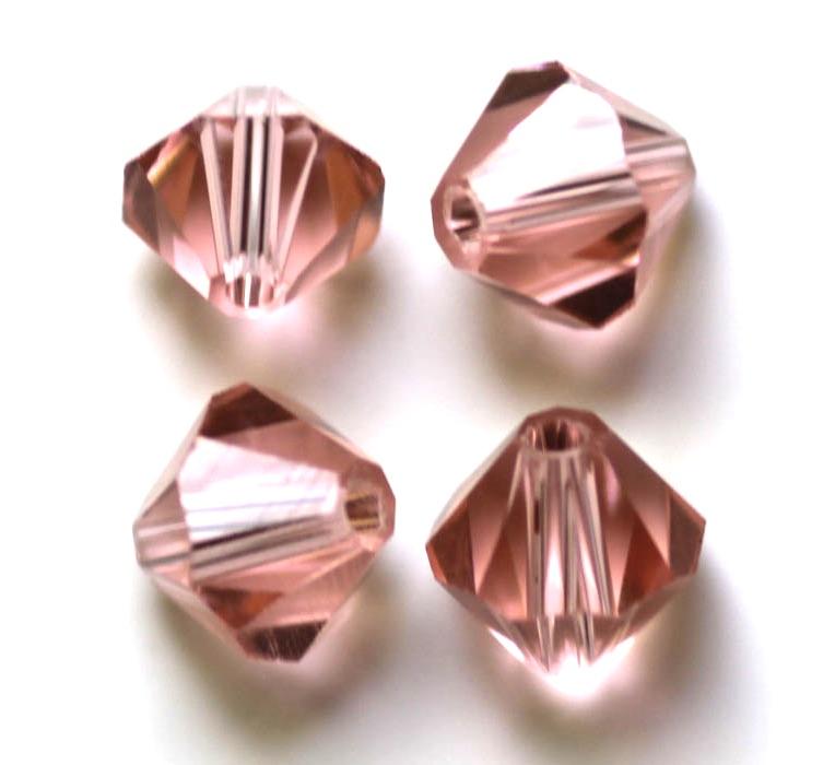 Østrigsk Krystal Perler, Rosa, Bicone, 3x3mm,(10 Stk.) - Uniq Perler - 175236