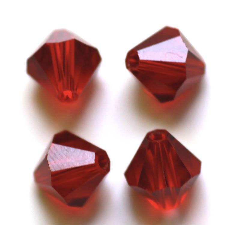 Østrisk Krystal Perler, Rød, Bicone, 3x3mm, (10 Stk.) - Uniq Perler - 0000001751, 0217646456889949087125