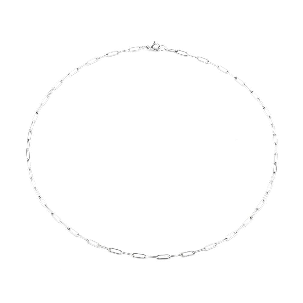 Papirklips Halskæde - Stål (50cm) - Uniq Perler - 1941673844