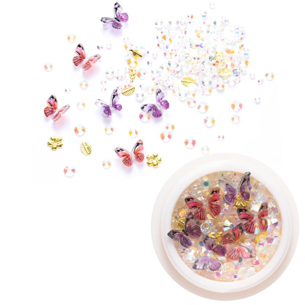 Pynte Mix Til Resin – Forgyldte Metaldele & Sommerfugle (2 - 7mm) - Uniq Perler - 0000007331