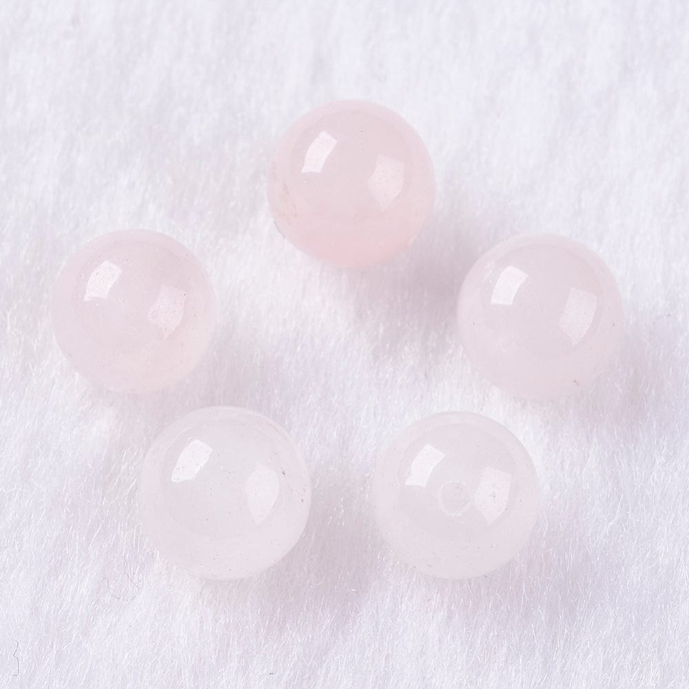 Rosakvarts, Topboret/Anboret, (10mm) - Uniq Perler - 0000000111