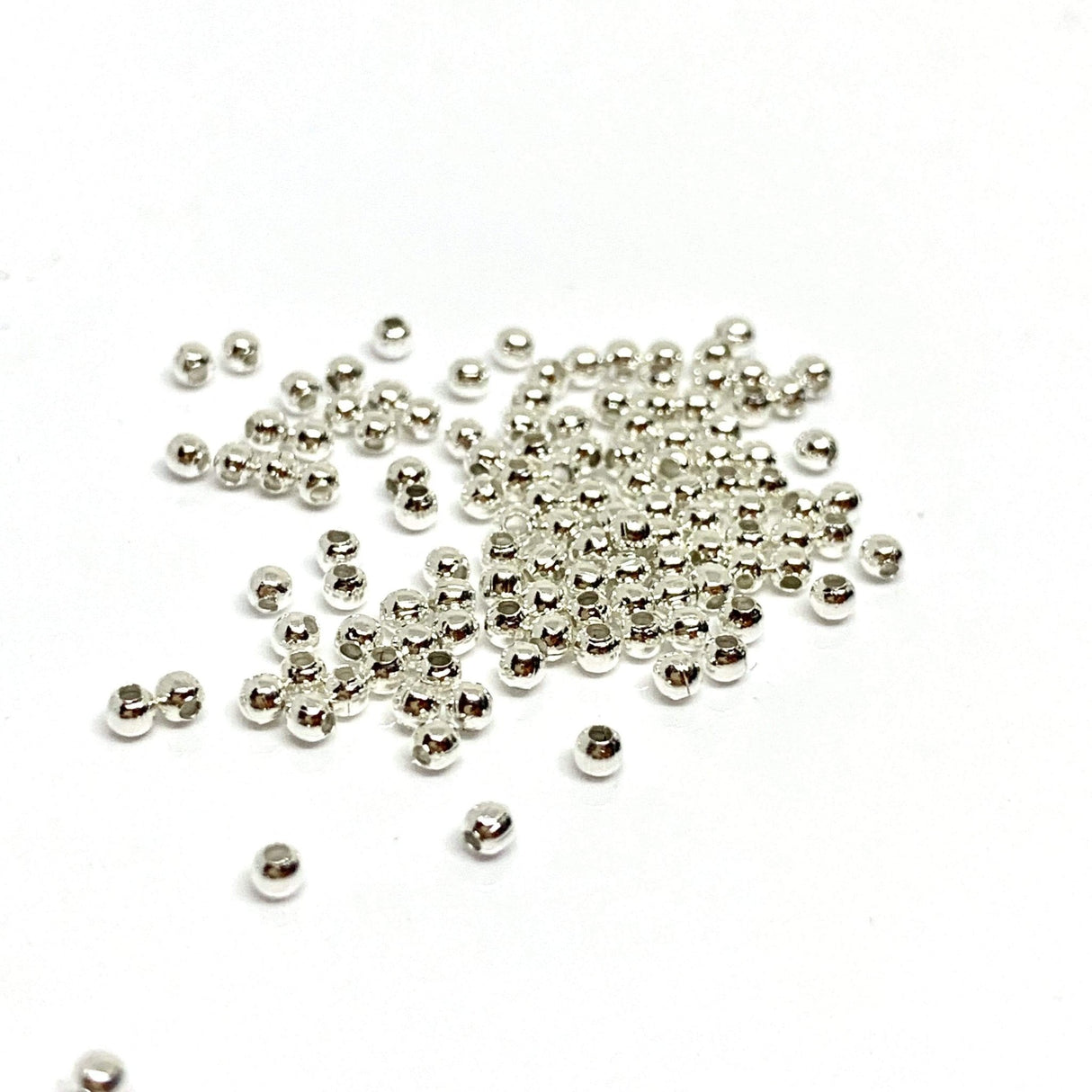 Runde Perler – 2mm, Forsølvet (Ca. 200 Stk) - Uniq Perler - 68864247