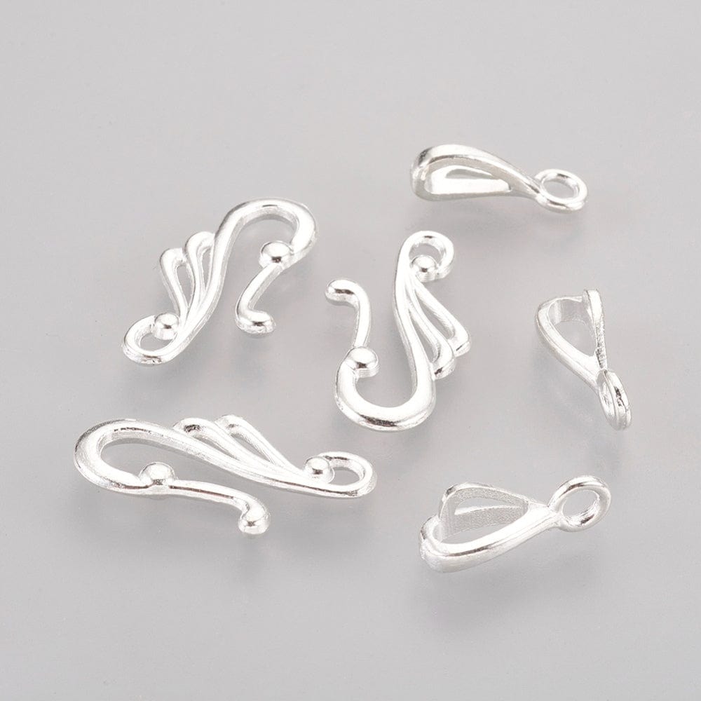 S - Clasp, Silver-plated, 12x25mm - Uniq Perler - 0000013090, 197269745673915673737851