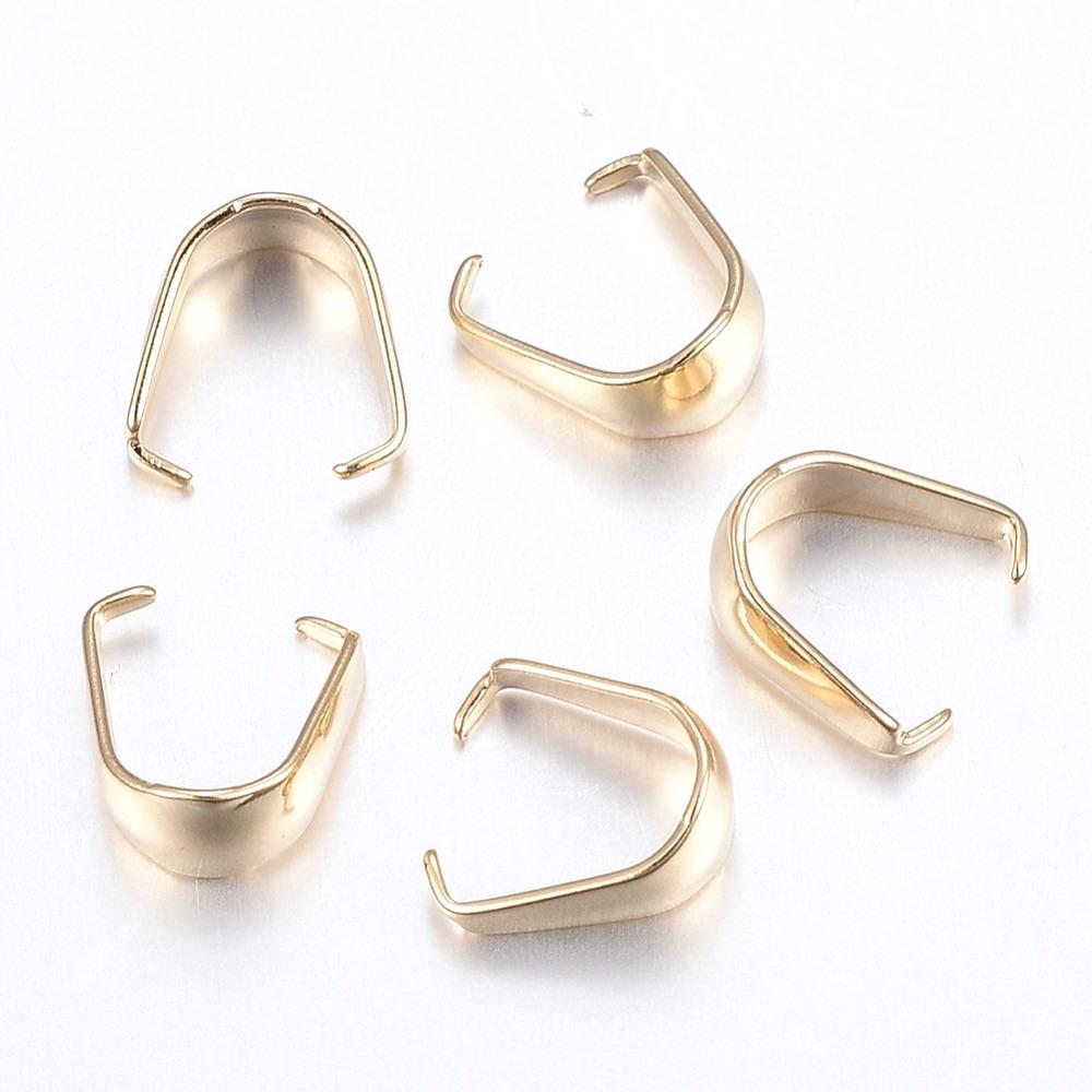 Snap On Bail Til Vedhæng - Forgyldt, (8x5x4mm, 10 Stk) - Uniq Perler - 467843