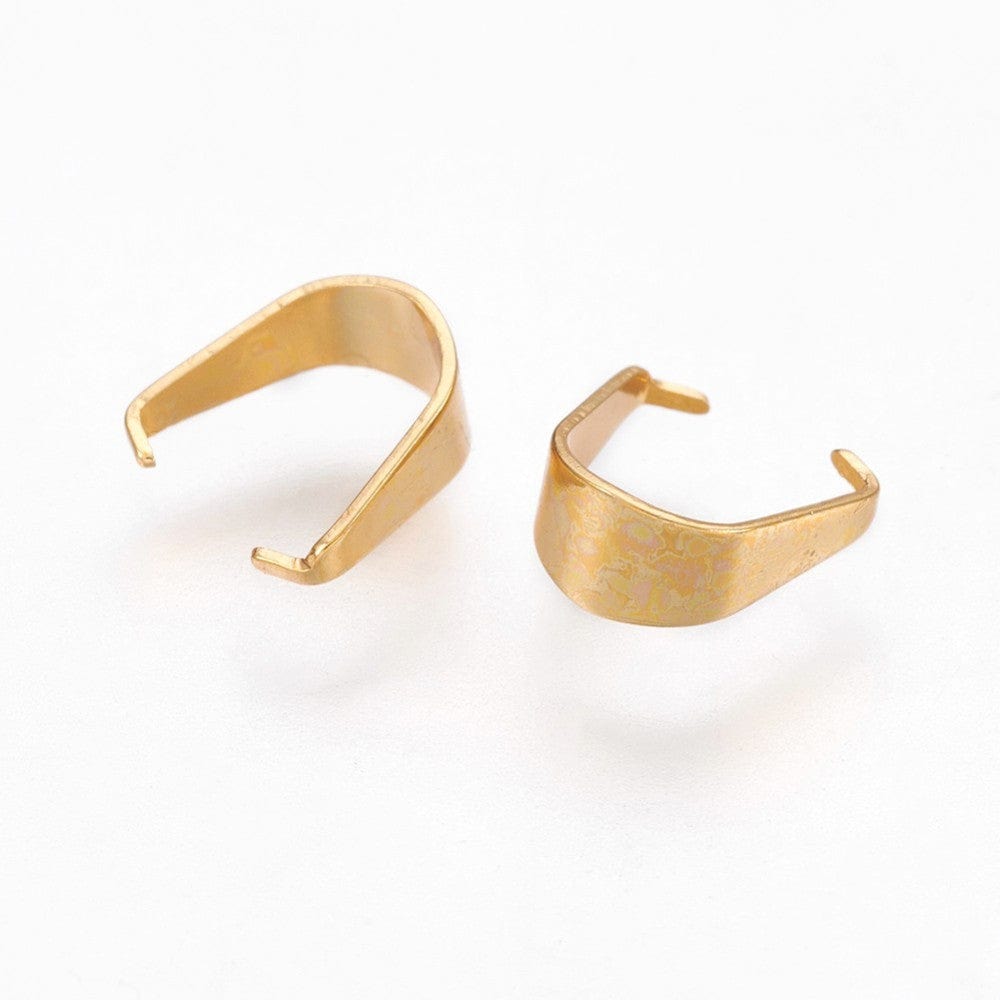 Snap On Bails, Forgyldt Stål, 7x6,5x3mm, 10 Stk - Uniq Perler - 0000009061