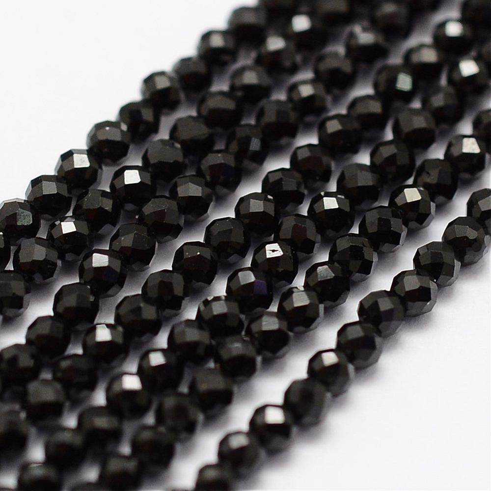 Spinel, Sort, Facetteret, 3mm - Uniq Perler - 5658411975