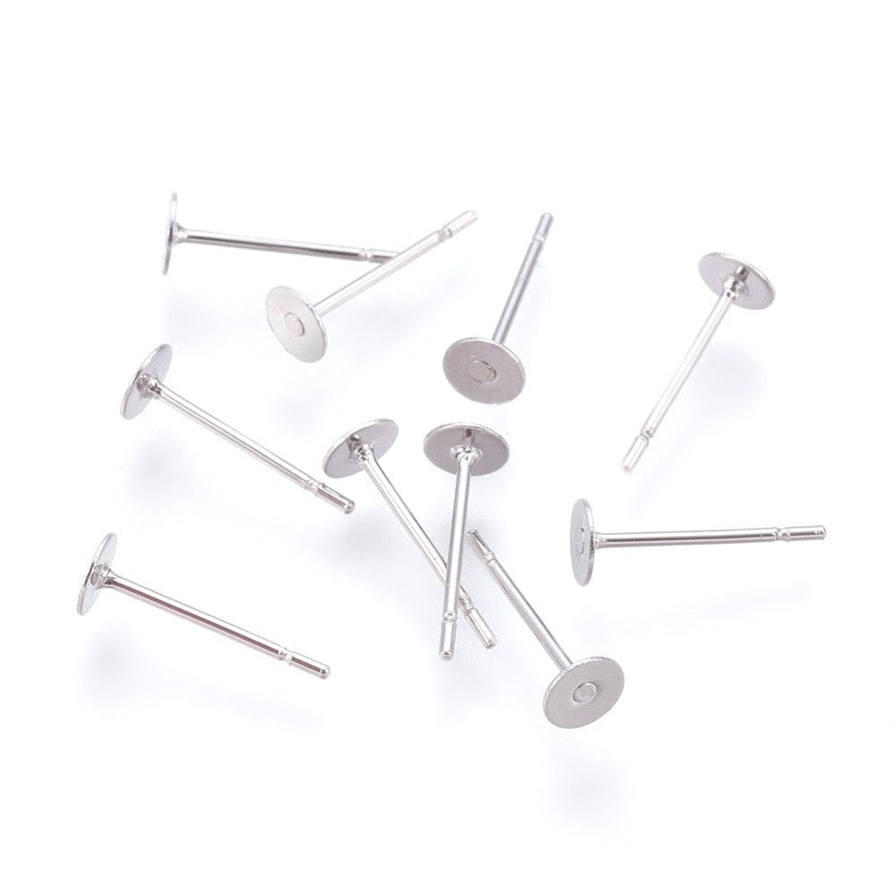 Stål Ørestikkere Til Pålimning, (20 Stk) - Uniq Perler - 0000013607