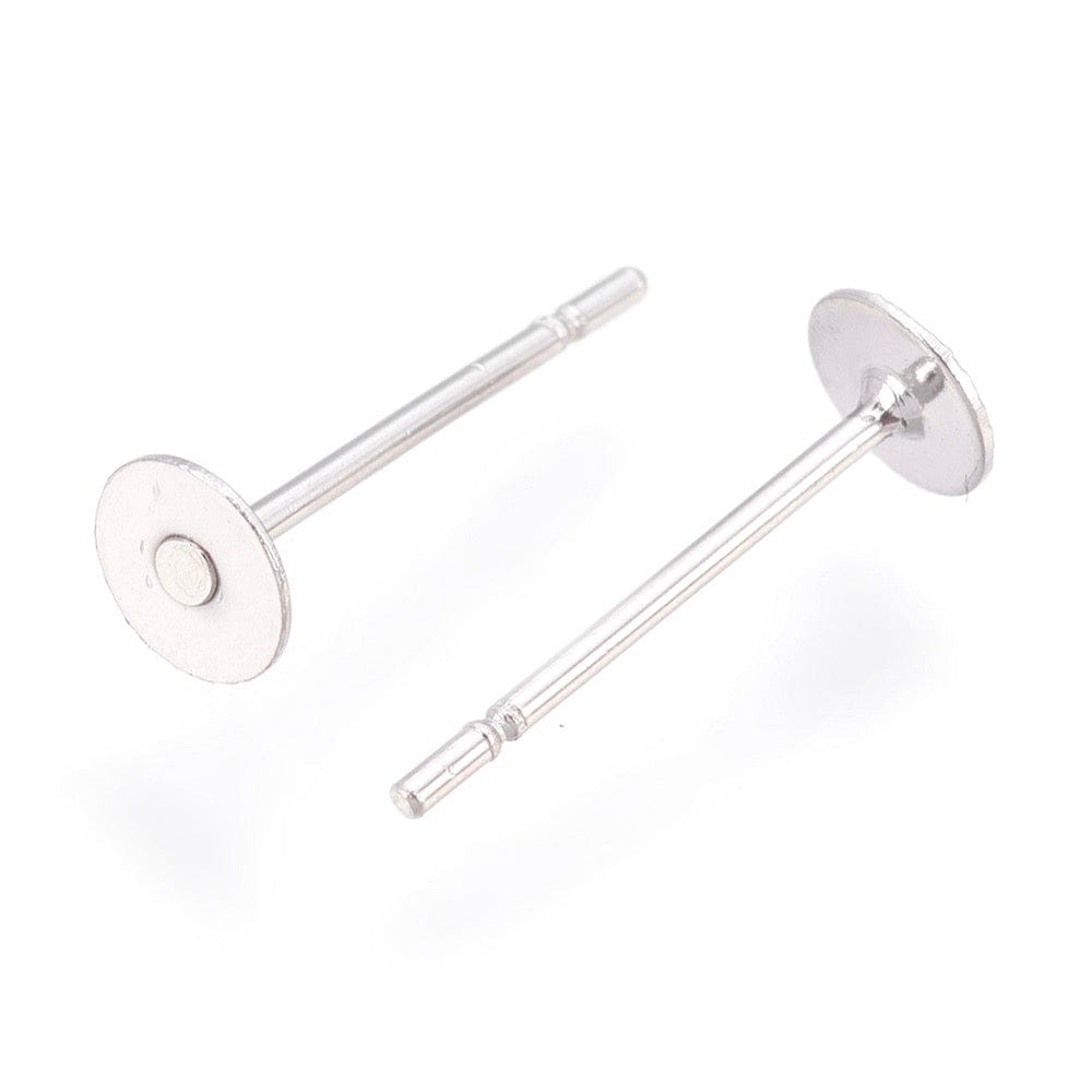 Stål Ørestikkere Til Pålimning, (20 Stk) - Uniq Perler - 0000013607