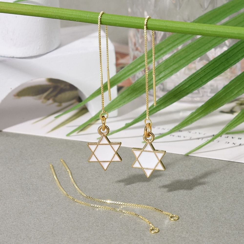 Sterling Sølv 925 Box Ørekæde Med Øje – Forgyldt (70mm) - Uniq Perler - 13852