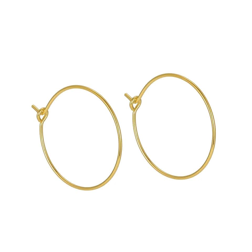 Sterling Sølv 925 Creoler – Forgyldt (20x0,7mm) - Uniq Perler - 737473