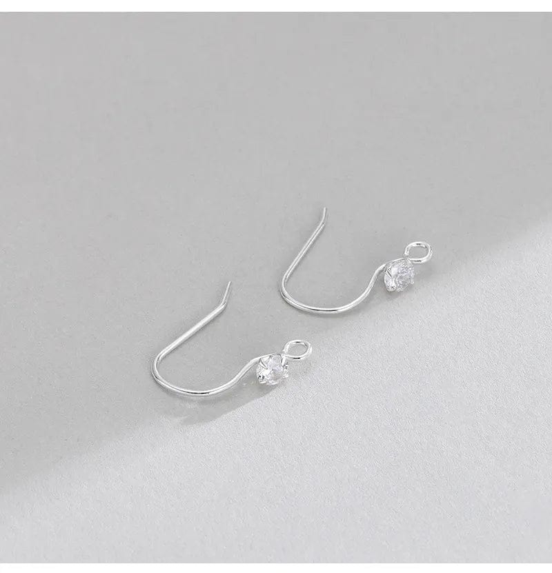 Sterling Sølv 925 Ørekroge Med Klar Zirkonia Sten - Uniq Perler - 614291