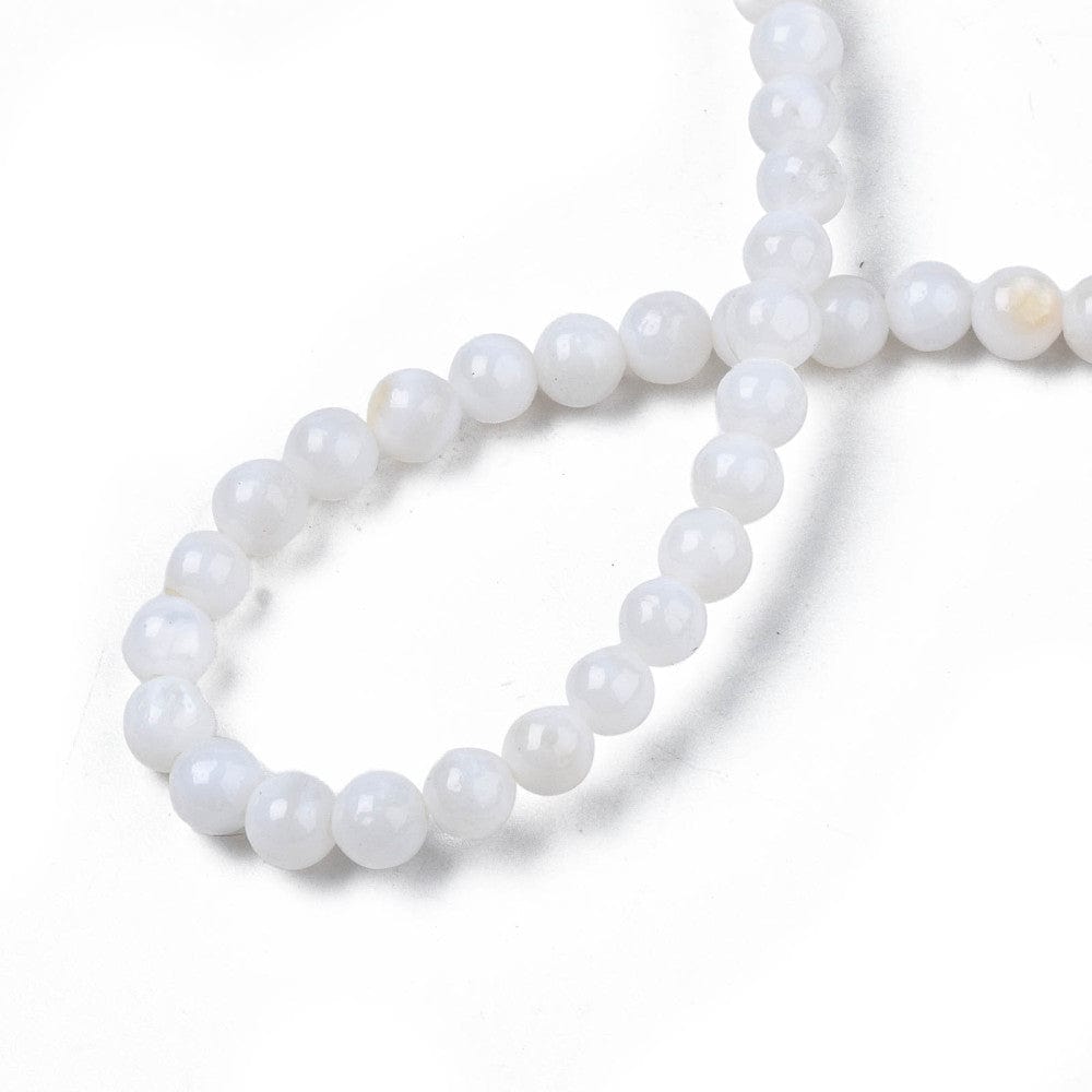 Trochus Shell Perler – Hvid (4mm) - Uniq Perler - 4578853