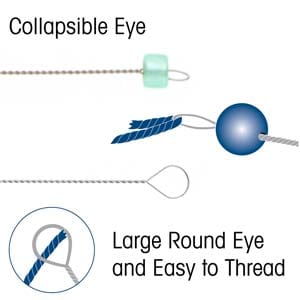 Tvistet Nåle Med Fleksibelt Øje - (64mm), 4 Stk - Uniq Perler - 196444019545