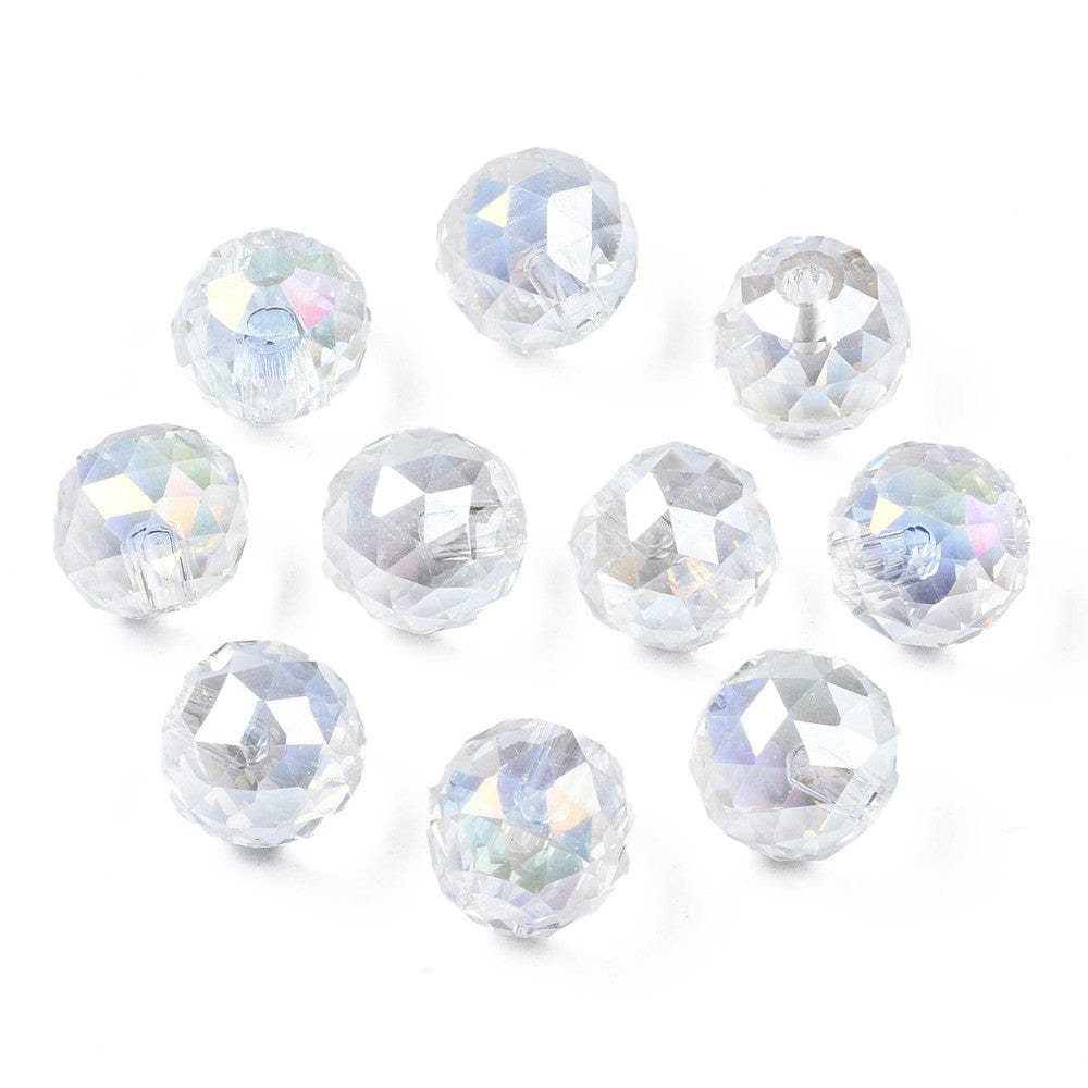 Uniq Perler Enkelt perler og sæt 10 stk. klare mange facetteret glas perler ser 12,5 mm