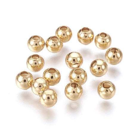 Uniq Perler Metal perler Forgyldte stål perler, 4x3,5 mm, 50 stk