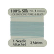 Uniq Perler Tråd etc Silkesnor med nål, lys blå, str. 4