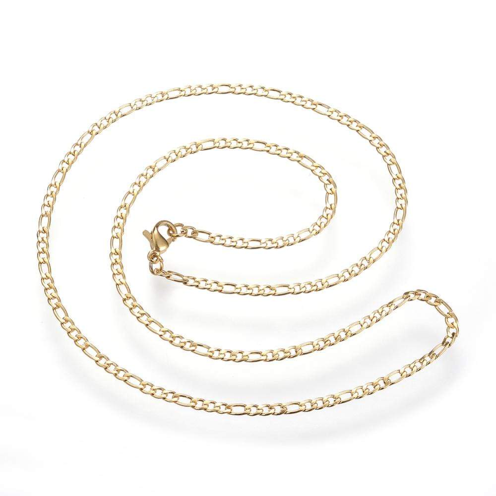 Vandfast Figaro Halskæde – Forgyldt Stål (45cm) - Uniq Perler - 0000003862