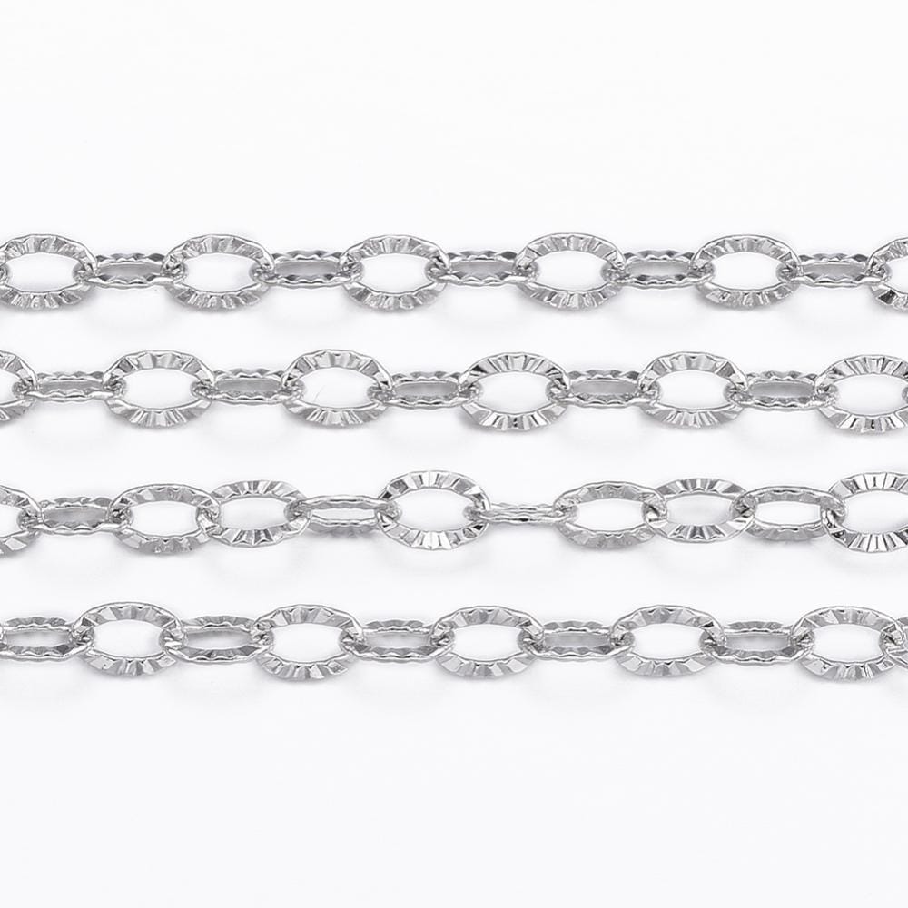 Vandfast Kæde Starlink Mønster, Stål, (3,5x2,5x0,4mm) - Uniq Perler - 734848