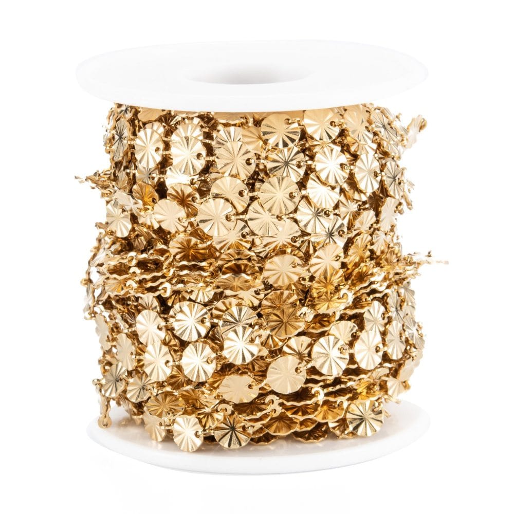 Vandfast Snowflake Kæde, Forgyldt Stål, (4x0,7mm) - Uniq Perler - 114046