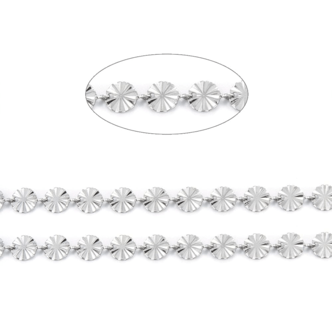 Vandfast Snowflake Kæde, Stål, (8x6x0,5mm) - Uniq Perler - 120567