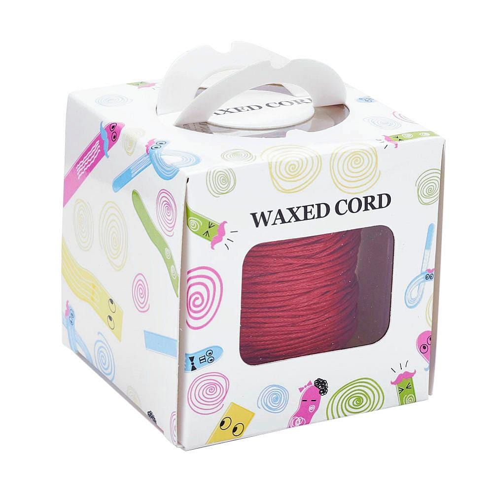 Vokset Bomuldssnor – Rød (1mm), 90m - Uniq Perler - 11757