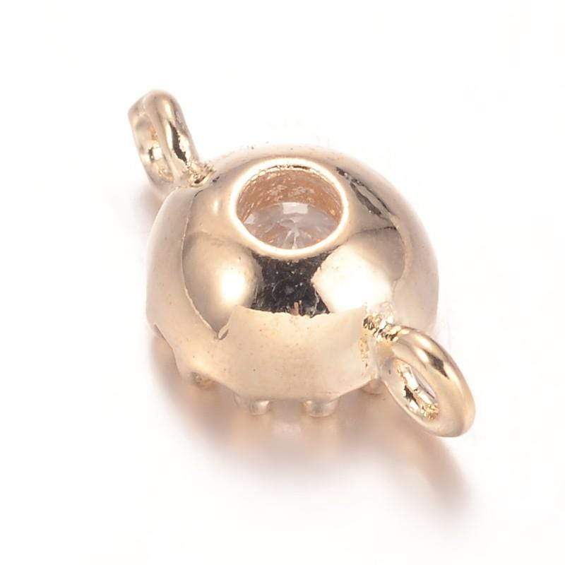 Zirkonia Mellemled/Link, Forgyldt, (11,5x6mm) - Uniq Perler - 774528