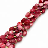Dragon Vein Agate Beads – Cerise, Lantern (19~20x14~16mm)