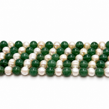 Jade And Freshwater Pearls – Green, Round And Potato (8mm)