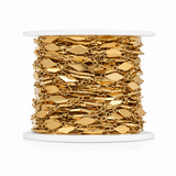 Water-resistant "Star Link" Chain, Gold-plated Steel, (2.1mm, 1m) 