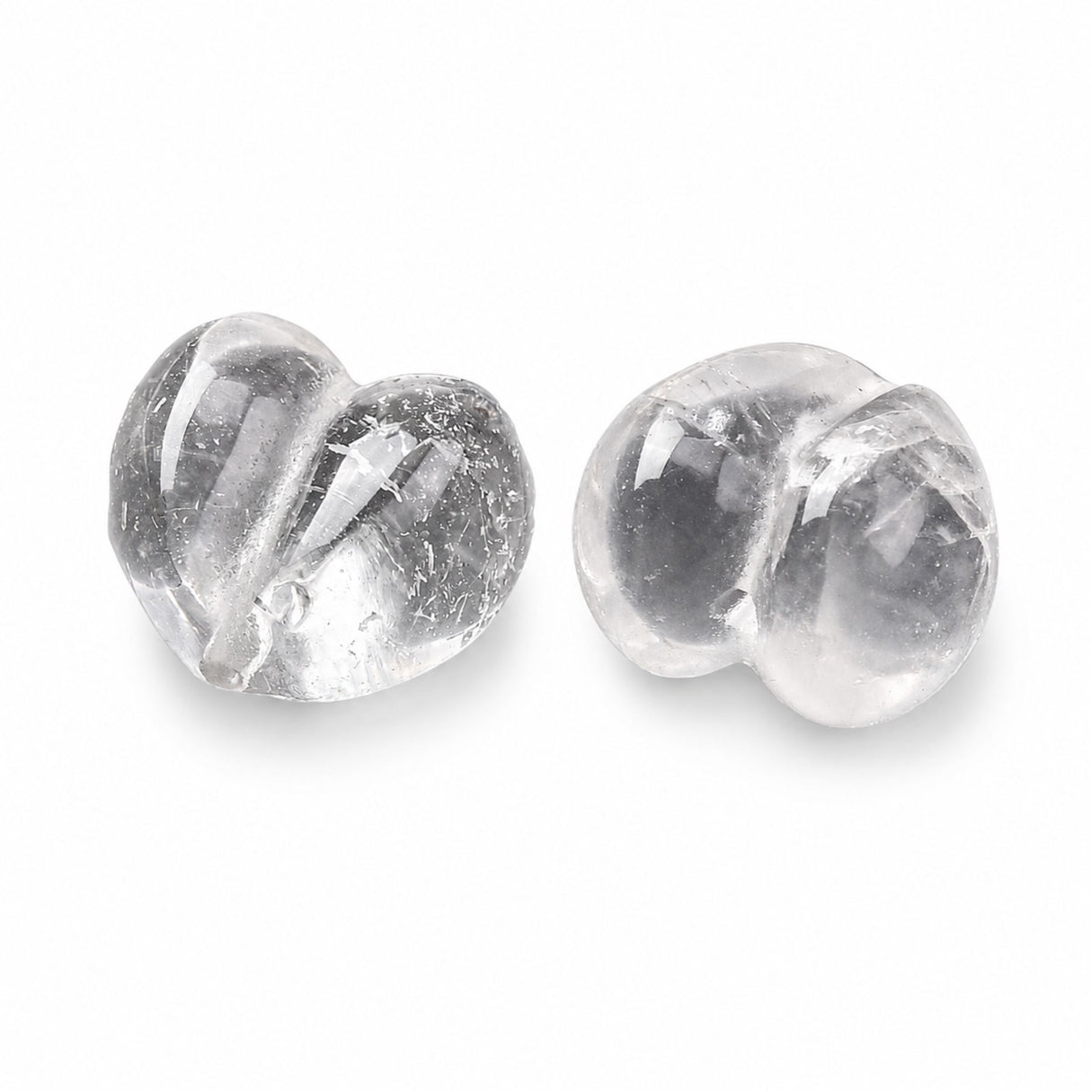 Rock Crystal Beads – Heart, Transparent (11x12x8.5mm) 2 pcs.