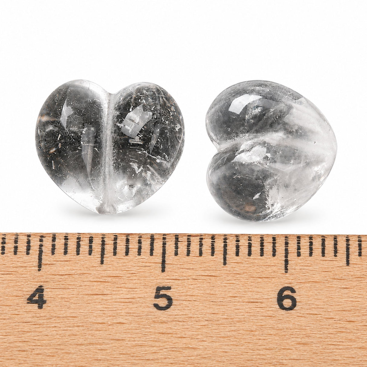 Rock Crystal Beads – Heart, Transparent (11x12x8.5mm) 2 pcs.