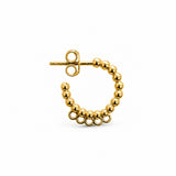 Sterling Silver 925 Hoop Earrings With 5 Eyes - Gold-plated (13mm) 